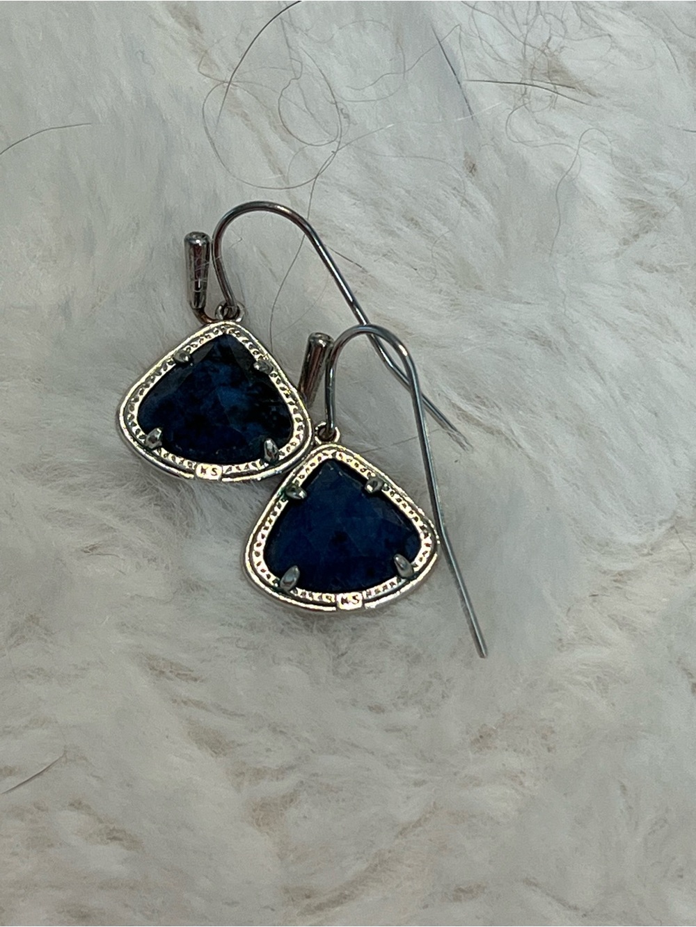 Kendra Scott Perry Earrings with Deep Blue Stone